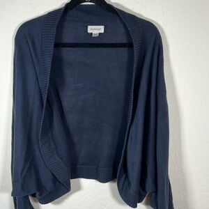 Navy cardigan short sweater shrug Avenue size 26/28